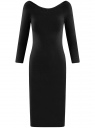 Платье облегающее с вырезом-лодочкой oodji для Женщина (черный), 14017001-6B/47420/2900N