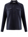 Рубашка хлопковая с нагрудными карманами oodji для женщины (синий), 13L11009/45608/7900N