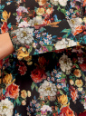 Блузка с отложным воротником и кружевной отделкой oodji для женщины (черный), 21400406/45287/2945F