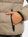 Куртка стеганая с капюшоном oodji для женщины (бежевый), 10204077/33743/3300N
