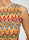Топ из фактурной ткани с этническим узором oodji для женщины (разноцветный), 15F05004/45509/556DE