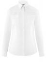 Рубашка приталенная с нагрудными карманами oodji для женщины (белый), 13L12001B/43609/1000N