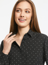 Блузка прямого силуэта с нагрудным карманом oodji для Женщина (черный), 11411134-1B/46123/2912D
