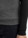 Свитшот хлопковый с контрастными рукавами oodji для мужчины (серый), 5B114031M/48820N/2529M
