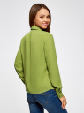 Блузка из струящейся ткани с воланами oodji для Женщины (зеленый), 21411090/36215/6200N