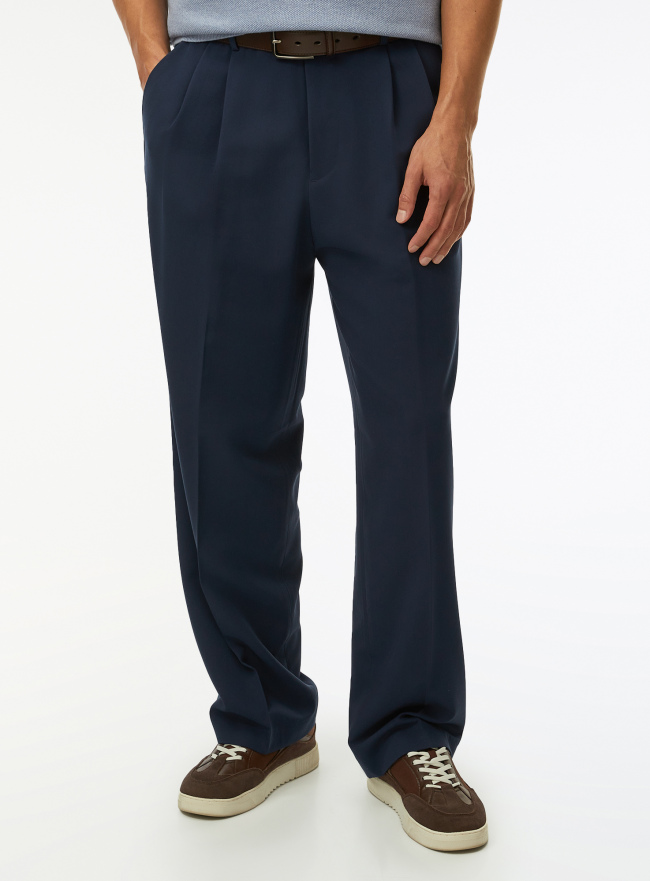 Брюки свободного кроя с эластичным поясом oodji для Мужчины (синий) Брюки свободного кроя с эластичным поясом oodji для Мужчины (синий), 2L240002M-2/18600/7900N