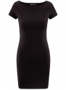 Платье из фактурной ткани с вырезом-лодочкой oodji для женщины (черный), 14001117-11B/45211/2900N