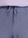 Брюки вискозные на завязках oodji для женщины (синий), 13F11001B/26346/7975G