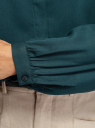 Блузка вискозная с воротником-стойкой oodji для женщины (зеленый), 11411219/50636/6C00N