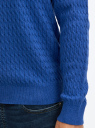 Джемпер из хлопка фактурной вязки oodji для Мужчины (синий), 4L112261M/50851/7500M