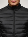 Куртка стеганая с воротником-стойкой oodji для мужчины (черный), 1B111008M/49002N/2900N