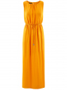 Платье макси с резинкой на талии и завязками oodji для женщины (оранжевый), 21900323-1/42873/5500N