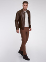 Куртка из искусственной кожи в байкерском стиле oodji для Мужчины (коричневый), 1L521001M/49353/3900N