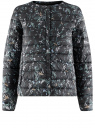 Куртка принтованная с круглым вырезом oodji для Женщины (черный), 10204040-2B/42257/2919F