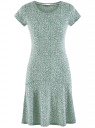 Платье трикотажное с воланами oodji для Женщина (зеленый), 14011017/46384/6210F