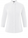 Рубашка с нагрудным карманом и рукавом 3/4 oodji для женщины (белый), 13K01005B/42083/1000N