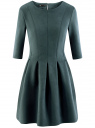 Платье из искусственной замши с расклешенным низом oodji для Женщины (зеленый), 18L00007/47301/6C00N