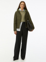 Куртка стеганая с капюшоном oodji для Женщины (зеленый) Куртка стеганая с капюшоном oodji для Женщины (зеленый), 18303016/50223/6801N