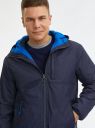 Куртка утепленная с капюшоном oodji для Мужчины (синий), 1L512022M/44334N/7901N