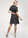 Платье-рубашка с поясом oodji для женщины (черный), 11910093-1/50560/2910U