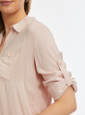 Блузка вискозная с отложным воротником oodji для женщины (розовый), 11403231B/26346/4B00N