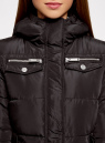 Куртка утепленная с капюшоном и карманами oodji для Женщины (черный), 10203053/43802/2900N