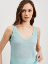 Майка вискозная в рубчик oodji для Женщины (бирюзовый), 14305048/50964/7300N