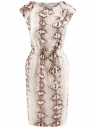 Платье вискозное на кулиске oodji для женщины (белый), 21901142/45804/1233A