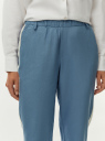 Брюки с лампасами из смесового льна oodji для Женщины (синий) Брюки с лампасами из смесового льна oodji для Женщины (синий), 11703097-1/16009/7012B