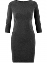 Платье облегающего силуэта на молнии oodji для Женщины (серый), 14001105-6B/46944/2500M