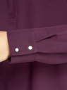 Блузка свободного силуэта с завязками oodji для Женщины (фиолетовый), 21411094/36215/8801N