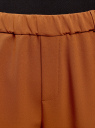 Брюки на эластичном поясе с лампасами oodji для женщины (коричневый), 11703097/42830/3129B