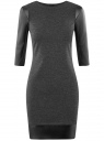 Платье с отделкой из искусственной кожи oodji для женщины (серый), 14001143-4B/46944/2529B
