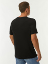 Футболка прямая из вискозы oodji для Мужчины (черный) Футболка прямая из вискозы oodji для Мужчины (черный), 5L641001I-43/49998/2900N