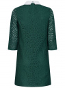 Платье кружевное с контрастным воротником oodji для женщины (зеленый), 11911008/45945/6900N