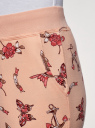 Брюки трикотажные на завязках oodji для женщины (розовый), 16701042-1B/46919/5435O