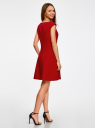 Платье из плотной ткани с овальным вырезом oodji для женщины (красный), 11907004-2/31291/4500N