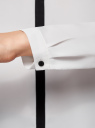 Блузка из струящейся ткани с контрастной отделкой oodji для женщины (белый), 11411059B/43414/1200N