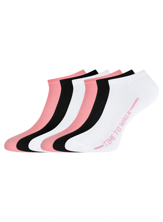 Комплект укороченных носков (6 пар) oodji для женщины (разноцветный), 57102433T6/47469/60
