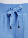Брюки льняные с завязками на эластичном поясе oodji для женщины (синий), 21711005/16009/7500N
