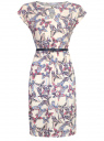 Платье трикотажное с принтом oodji для женщины (бежевый), 24008033-1/16300/3379U