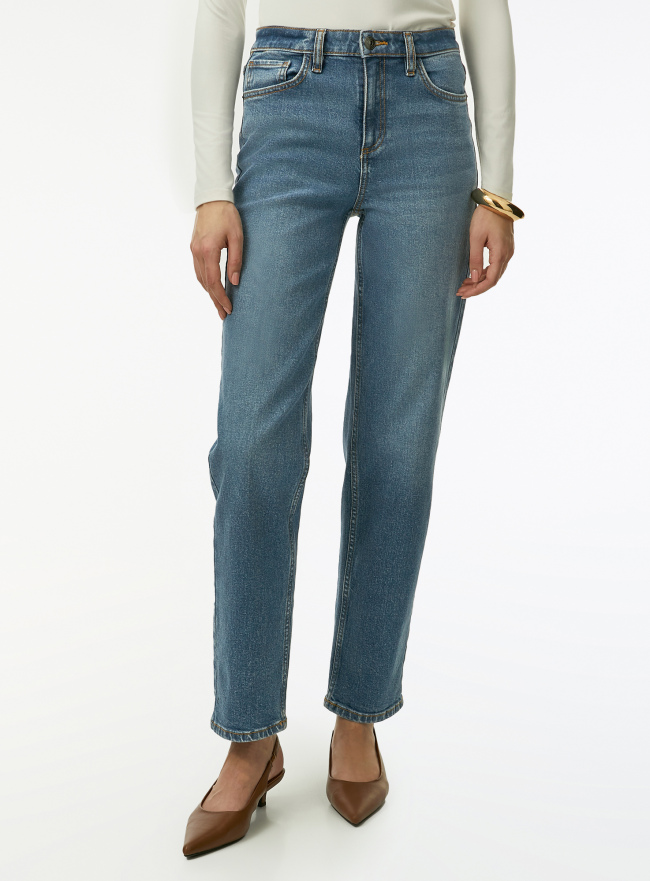 Джинсы слим с высокой посадкой oodji для Женщины (синий), 12103179-4/53119/7500W