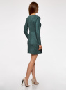 Платье из искусственной замши с длинными рукавами oodji для женщины (зеленый), 18L02001/45870/6900N