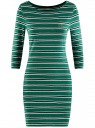 Платье трикотажное в полоску oodji для женщины (зеленый), 14001071-10/46148/6E25S