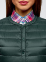 Куртка стеганая с круглым вырезом oodji для Женщины (зеленый), 10204040B/45638/6C00N