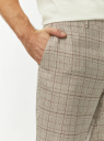 Брюки в клетку из смесового льна oodji для Мужчины (бежевый) Брюки в клетку из смесового льна oodji для Мужчины (бежевый), 2L150211M-2/51817/3312C