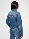 Куртка джинсовая со значками oodji для женщины (синий), 11109031/46654/7500W