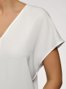 Блузка из струящейся ткани с коротким рукавом oodji для женщины (белый), 11405149/48728/1200N