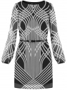 Платье из шифона с ремнем oodji для женщины (черный), 11900150-3/13632/2910O