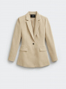 Жакет приталенный на пуговице oodji для Женщины (бежевый), 21200286/51707/3300N